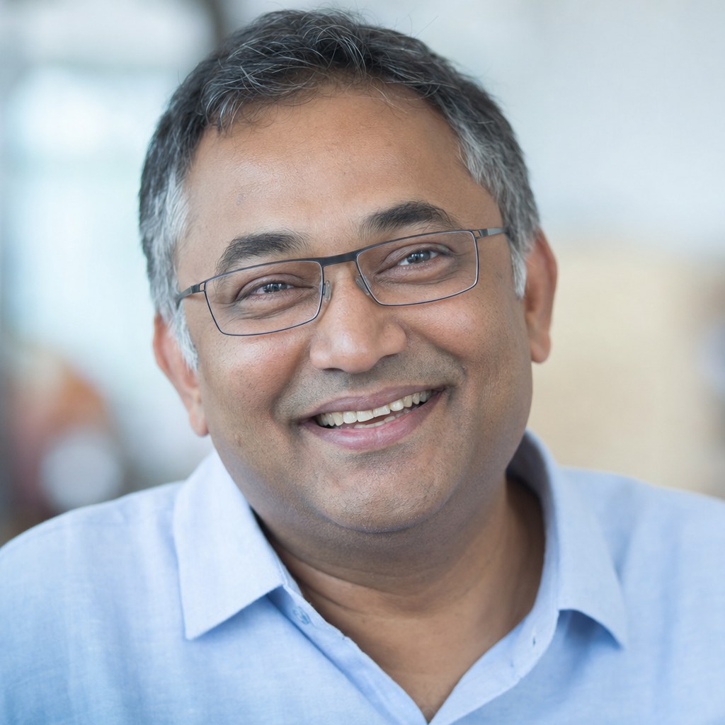 Cheerful professional in glasses